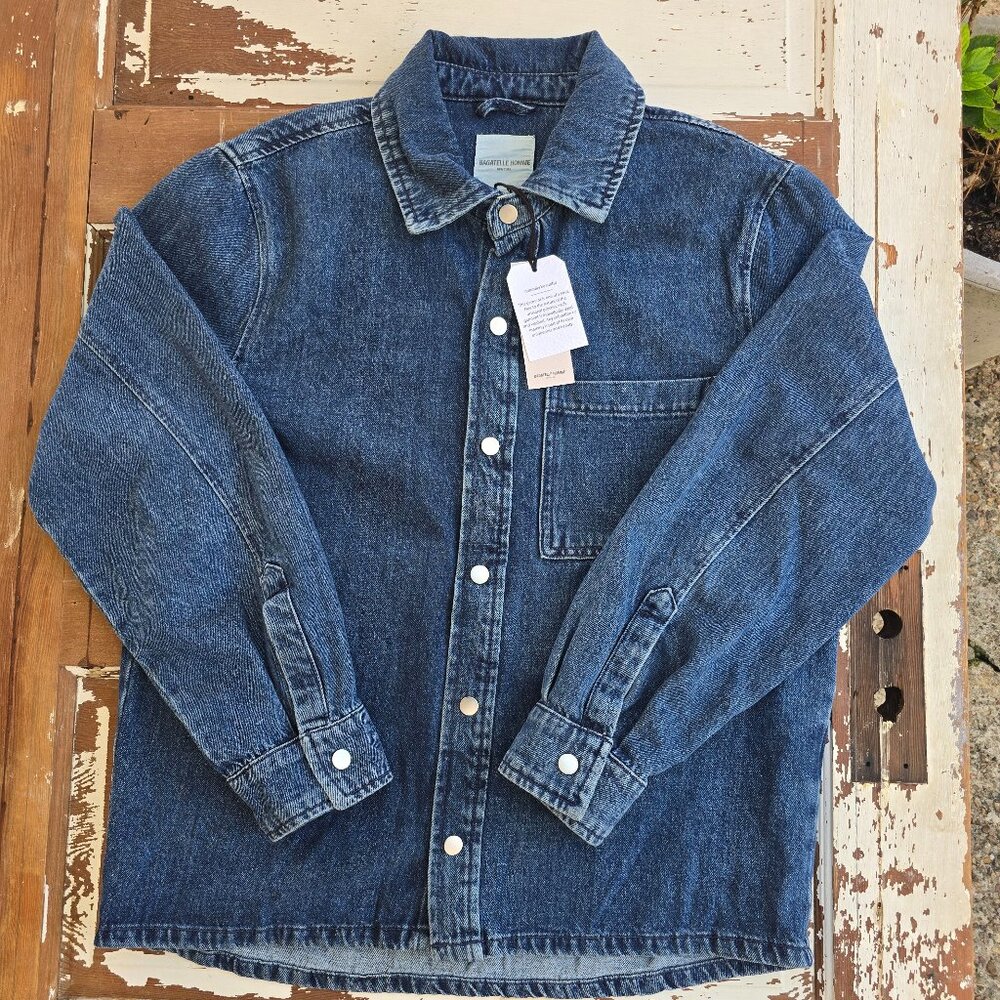 Bagatelle Homme Men’s Denim Shirt/Jacket – M– NWT – One-of-a-Kind Artisanal Wash